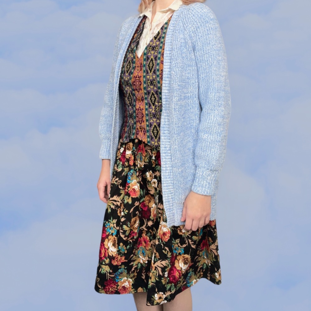 Light blue/periwinkle knit long sleeve open cardigan by Gap